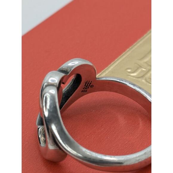 JAMES AVERY STERLING SILVER LINKED HEARTS RING SIZE 7 DOUBLE HEART W BOX - Picture 4 of 6